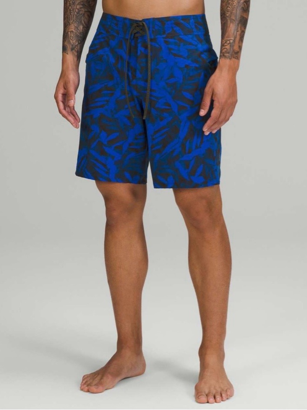 Lululemon Current State Board Short 9" Size 36 Spray Leaf MAX Blazer Blue $98